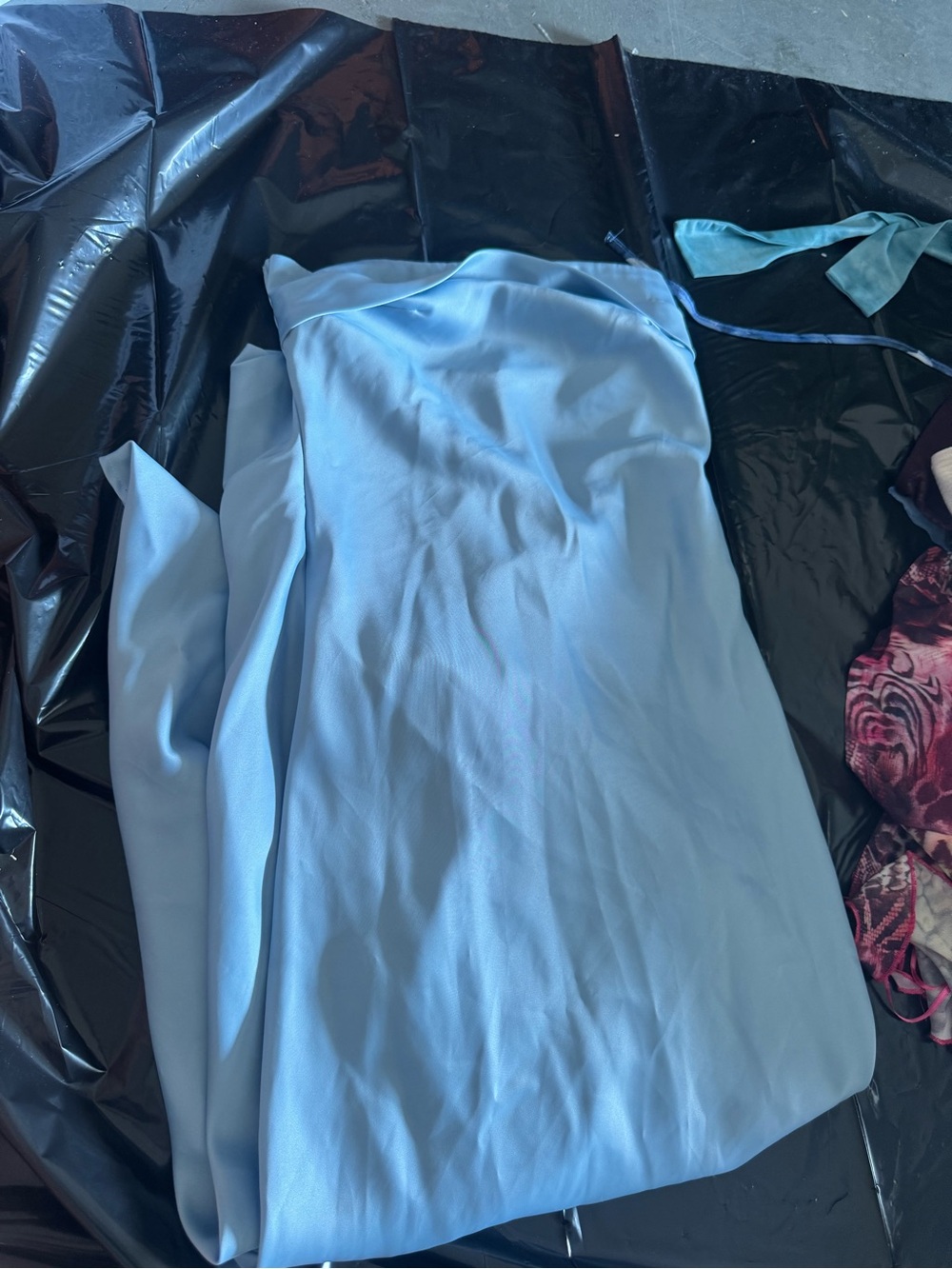 Light Blue Satin Slip Dress